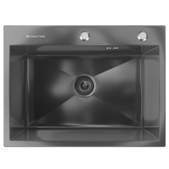 Кухонная мойка Ulgran STEEL 600x450 черная брашированная сталь