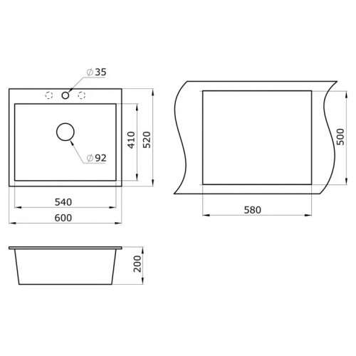 Кухонная мойка Paulmark Kante PM106052-BLM