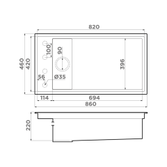 Кухонная мойка Omoikiri Kinaru Pro 86-U/I-DO 4997024 (deep ocean)