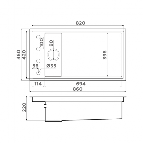 Кухонная мойка Omoikiri Kinaru Pro 86-U/I-DO 4997024 (deep ocean)