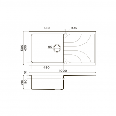 Кухонная мойка Omoikiri Yasugata 100-WH (белый)