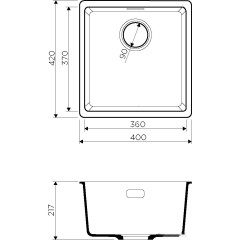 Кухонная мойка Omoikiri Kata 40-U BL