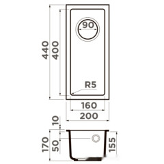 Кухонная мойка Omoikiri Bosen 20-U-BL 4993153 (черный)