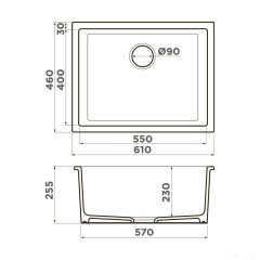 Кухонная мойка Omoikiri Okinoshima 61-U/I TO Glossy 4911262