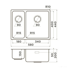 Кухонная мойка Omoikiri Tadzava 58-2-U/I-IN Ultra 15 IN-L нерж. 4997118