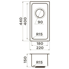 Кухонная мойка Omoikiri Tadzava 22-U/I Ultra 15 IN (нержавеющая сталь)