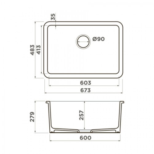 Кухонная мойка Omoikiri Torishima 67 WH-Glossy (белый глянцевый)