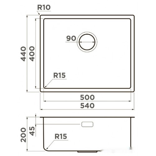 Кухонная мойка Omoikiri Tadzava 54-U/I Ultra 15 IN нерж. 4997116