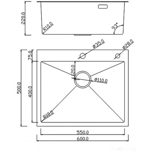 Кухонная мойка Roxen Simple 560220-60