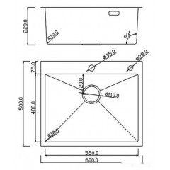 Кухонная мойка Roxen Simple 560220-60B (набор с коландером и дозатором)