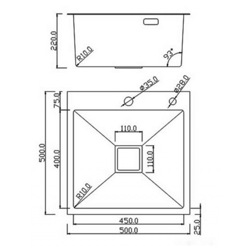 Кухонная мойка Roxen Simple 560220-50