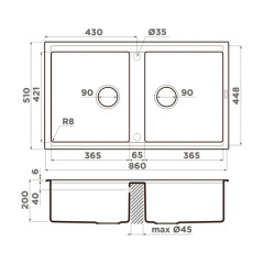 Кухонная мойка Omoikiri Kitagawa 86-2 GB 4993492 (графит)