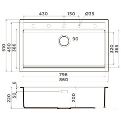 Кухонная мойка Omoikiri Kitagawa 86-LB WG 4993249 (wind green)