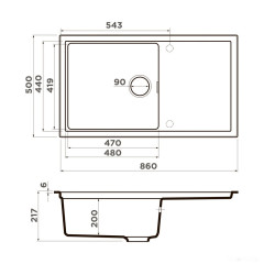 Кухонная мойка Omoikiri Sintesi 86 LG (leningrad grey)