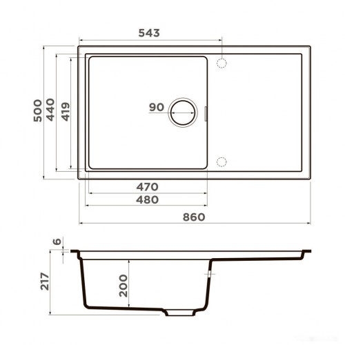 Кухонная мойка Omoikiri Sintesi 86 GB (графит)