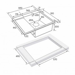 Кухонная мойка Paulmark PM225951-GML
