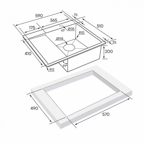 Кухонная мойка Paulmark PM225951-GML