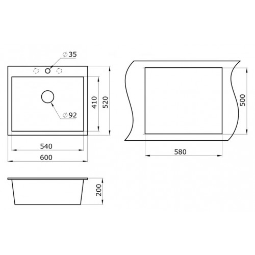 Кухонная мойка Paulmark Kante PM106052-WH