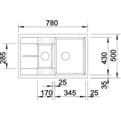 Кухонная мойка Blanco Metra 6S Compact темная скала