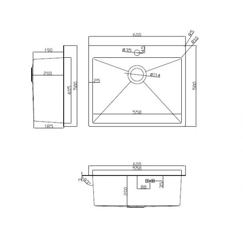 Кухонная мойка ARFEKA ECO AR 600*500 SATIN