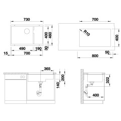 Кухонная мойка Blanco SUBLINE 700-U LEVEL серый беж 523545