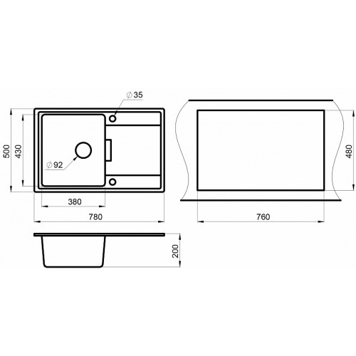 Кухонная мойка Granula 7804 алюминиум