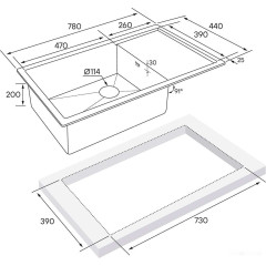 Кухонная мойка Paulmark PM217844-BG