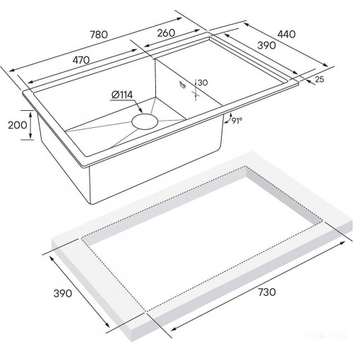 Кухонная мойка Paulmark PM217844-BG