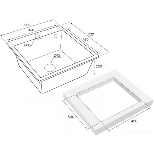 Кухонная мойка Paulmark Praktisch PM105152-GRM