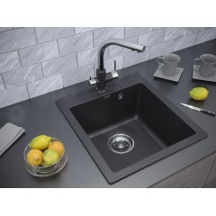 Кухонная мойка Paulmark Zemar PM104651-BLM черный металлик