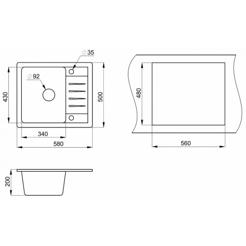 Кухонная мойка Granula ST-5803 (графит)