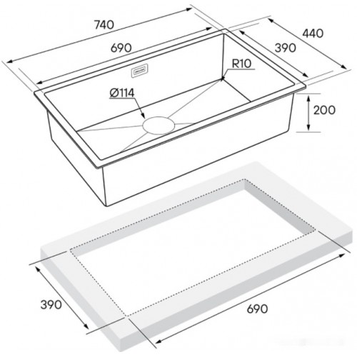 Кухонная мойка Paulmark Koher PM807444-BS