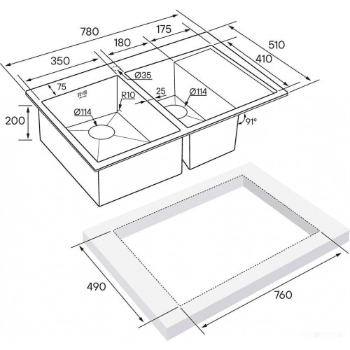 Кухонная мойка Paulmark PM227851-BGL