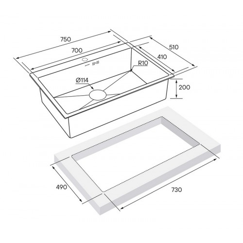 Кухонная мойка Paulmark PM217551-GM