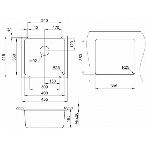 Кухонная мойка Granula 3601 (шварц)