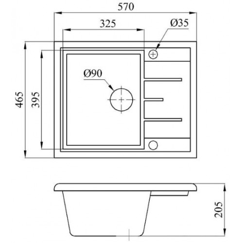 Кухонная мойка БелЭворс Mila L (черный)