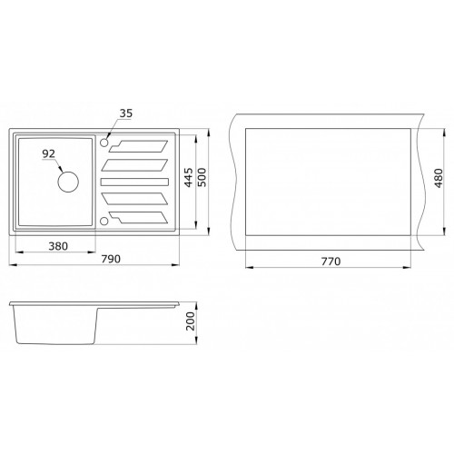 Кухонная мойка Granula GR-8002 (алюминиум)