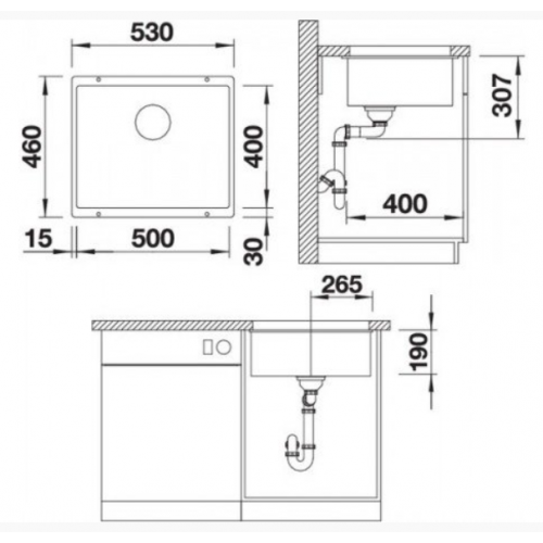 Кухонная мойка Blanco Rotan 500-U 527329 (вулканический серый)