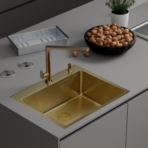 Кухонная мойка Roxen Simple PVD gold 560220-60G