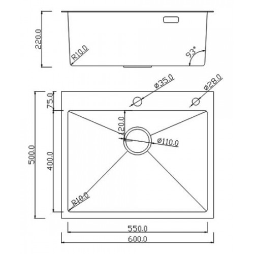 Кухонная мойка Roxen Simple PVD gold 560220-60G
