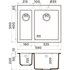 Кухонная мойка Omoikiri Bosen 59-2A GB