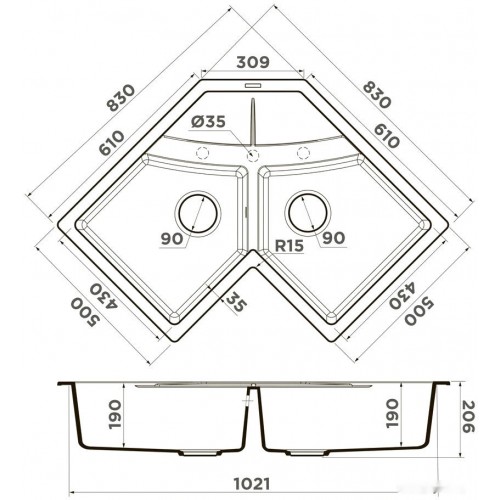 Кухонная мойка Omoikiri Sumi 83C PL