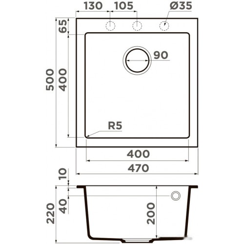 Кухонная мойка Omoikiri Bosen 47A-WH