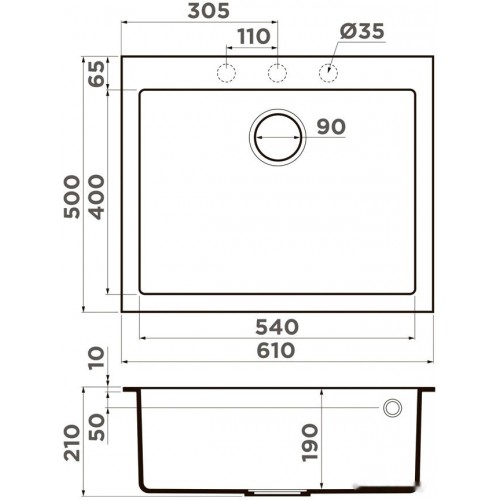 Кухонная мойка Omoikiri Bosen 61A WH