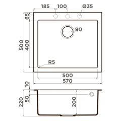 Кухонная мойка Omoikiri Bosen 57A GB