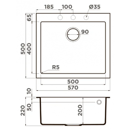 Кухонная мойка Omoikiri Bosen 57A GB