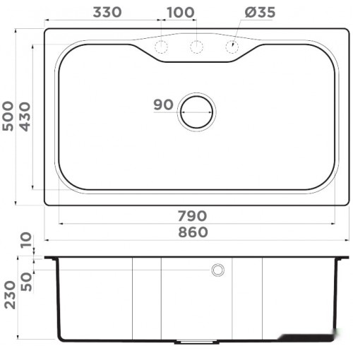 Кухонная мойка Omoikiri Maru 86-EV [4993216]