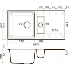 Кухонная мойка Omoikiri Sakaime 86-2-EV [4993204]