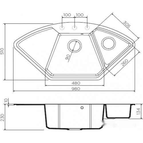 Кухонная мойка Omoikiri Yonaka 98-C-BL 4993716