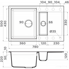 Кухонная мойка Omoikiri Sakaime 78-2-PL [4993199]